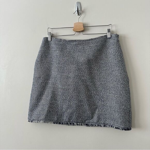 Nwot-Banana Republic-Navy Blue & Cream Tweed With Silver Metallic Skirt - Picture 3 of 9